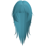 emo vampire messy wispy hair in teal