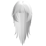 emo vampire messy wispy hair in white