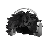  Emo Wavy Black Hair with White Headphones