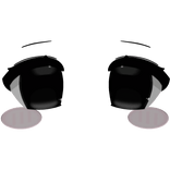 ♡ : emotionless black anime eyes w/ blush