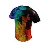 Epic Neon Rainbow Fire Flames Super Gamer Shirt