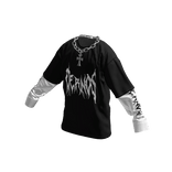 Eternos Y2K Layered Shirt w/ Cross Chain