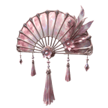 Ethereal Pink Blossom Fan (Back)