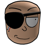 evil morty head w/ eyepatch
