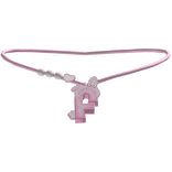 ♡ f bunny initial necklace (pink)