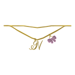 ♡ F initial w bow ( Gold )