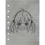 Face Mask Sad Anime Girl Drawing