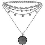 Fairycore Boho Layered Beaded SilverNecklace