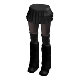 🍀 Falda negra con volantes y botas de nieve