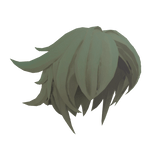 Fantasy Anime Warrior Dark Green Hair