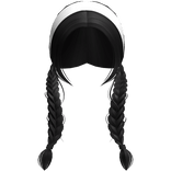 Farmgirl Black Braids With White Headband