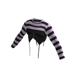 [FDDUGC]Striped Layered Goth Top