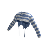 [FDDUGC]Striped Layered Goth Top(blue)