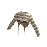 [FDDUGC]Striped Layered Goth Top(golden)