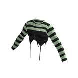 [FDDUGC]Striped Layered Goth Top(green)