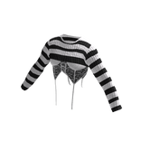 [FDDUGC]Striped Layered Goth Top(white)