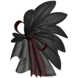 Feather Ribbon Brooch - Charcoal & Burgundy