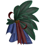 Feather Ribbon Brooch - Emerald & Red
