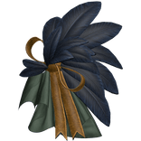 Feather Ribbon Brooch - Navy & Gold