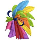Feather Ribbon Brooch - Rainbow