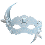 Feathered Masquerade with flowers - light blue