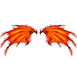 Fiery Demon Wings - Glowing Red