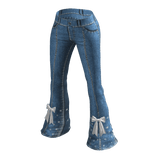 Flare Jeans Y2K Style W/Bow