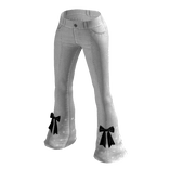 Flare Jeans Y2K Style W/Bow