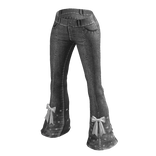 Flare Jeans Y2K Style W/Bow