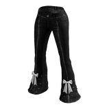 Flare Jeans Y2K Style W/Bow