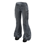 Flared Cargo Pants (Blue)