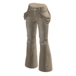 Flared Jeans with Hip Chains (Beige)