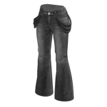 Flared Jeans with Hip Chains (Gray)