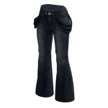Flared Jeans with Hip Chains (Navy)