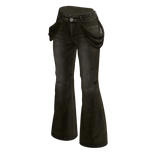 Flared Jeans with Hip Chains (Olive)