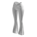 Flared Pants White Y2K Baddie Summer Tight 2000s