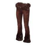 Flared Pants with Textured Waistband (Rust)