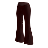 Flared Pants with V Waist (Burgundy)