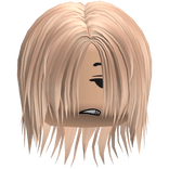 flat messy long emo boy hair w/ face - blonde