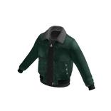 Fleece Collar Denim Jacket (Green)