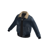 Fleece Collar Denim Jacket (Navy)