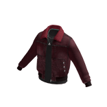 Fleece Collar Denim Jacket (Red)