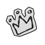 Floating Tilted Crown Doodle (Black White)