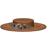 Floral Boater Elegant Brown Hat w/ Flowers