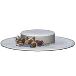 Floral Boater Elegant White Hat w/ Flowers