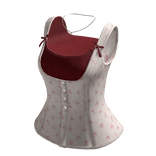 Floral Layered Corset Top (Red)