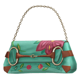Floral Tropical Monogram bag in Teal