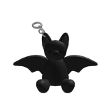 ♡ fluffy black bat keychain