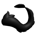 Fluffy Black Slimeshifter Dragon Tail (Thin)