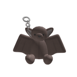 ♡ fluffy brown bat keychain